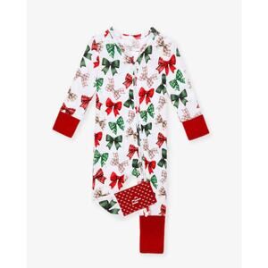 New Posh Peanut Unisex Bamboo Convertible Footie Pjs - Christabel (Bows) 12-18 m